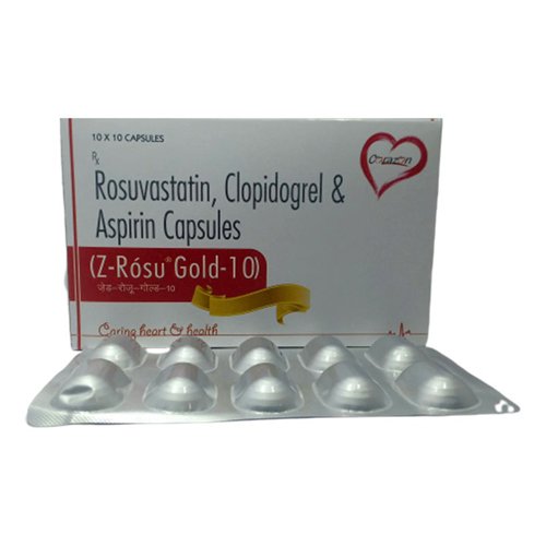 Rosuvasta, Clopidogrel, & Asprin Capsules | Z-Rosu Gold -10